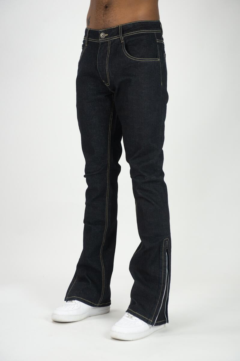 Raw Denim Stacked Pants with Zipper – Mona T-Shirt x A2Z Wholesale Apparel