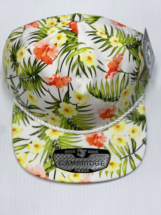 Cambridge 5 Panel Unstructured Floral Rope Hat | PITBULL