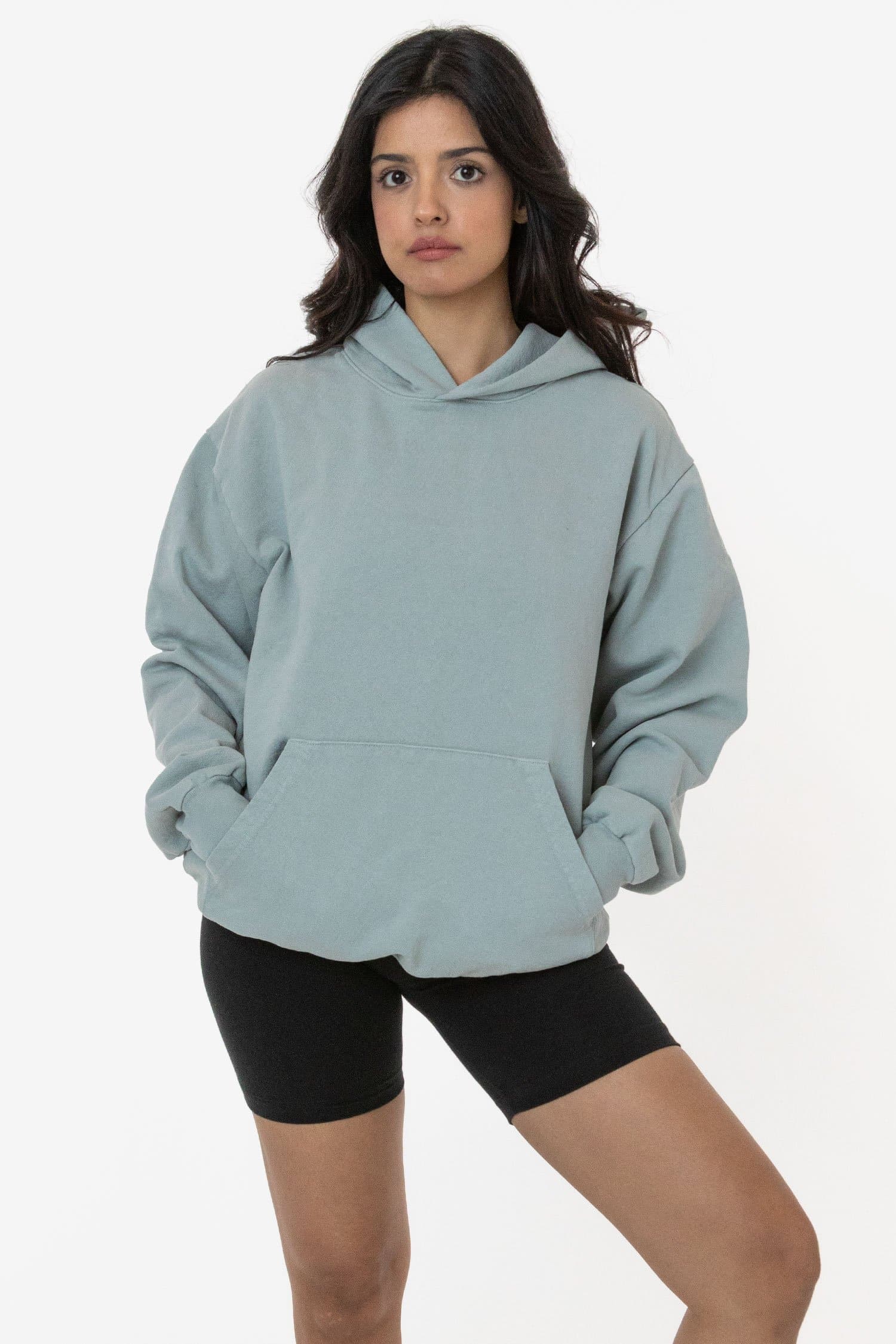 14 Oz. Garment Dye Heavy Fleece Stringless Hoodie  LA Apparel – Mona  T-Shirt x A2Z Wholesale Apparel