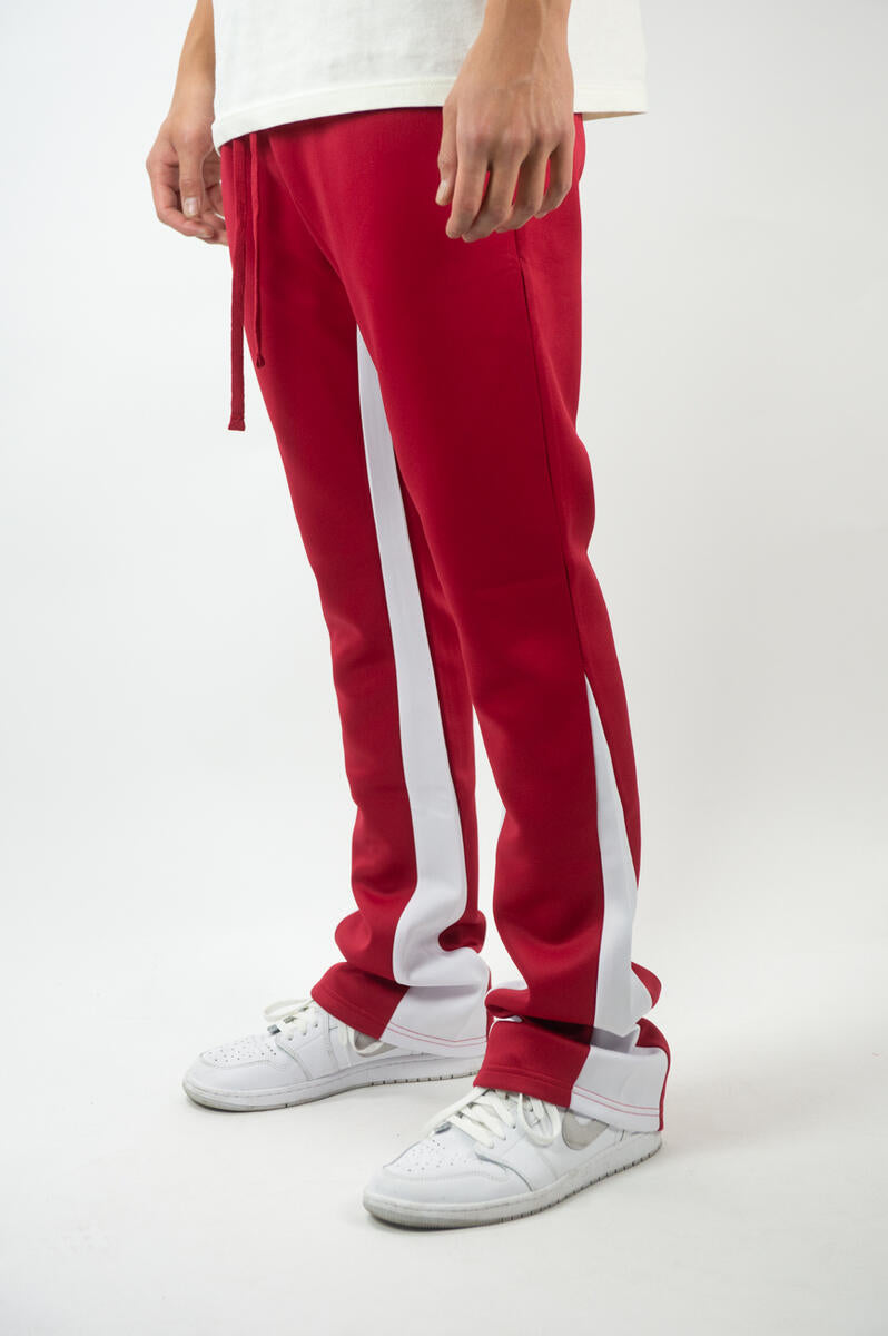Two Tone Stack Bottom Track Pants | Rebel Minds