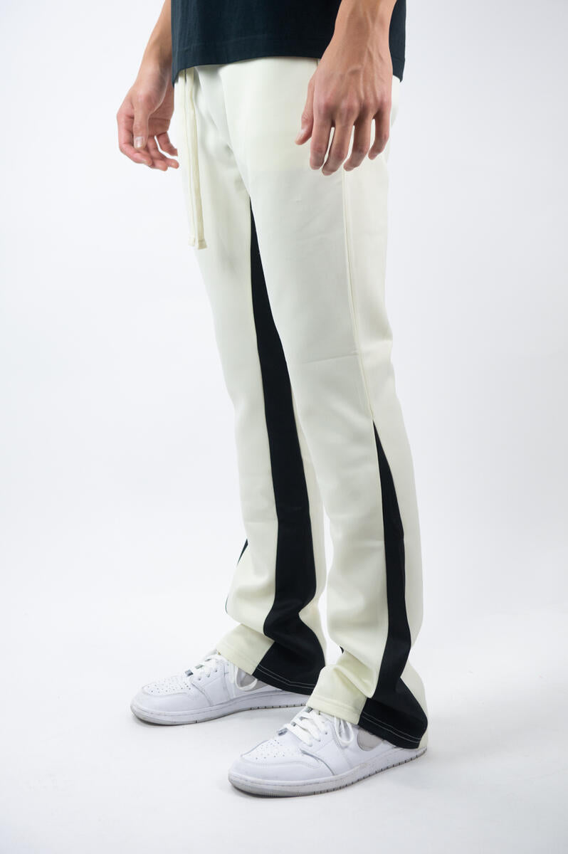 Two Tone Stack Bottom Track Pants | Rebel Minds