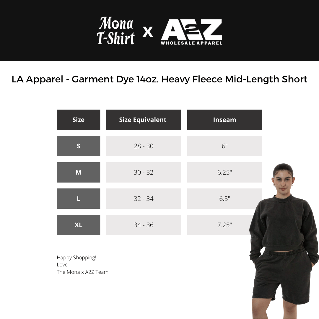 Garment Dye 14 Oz. Heavy Fleece Mid-Length Short | LA Apparel