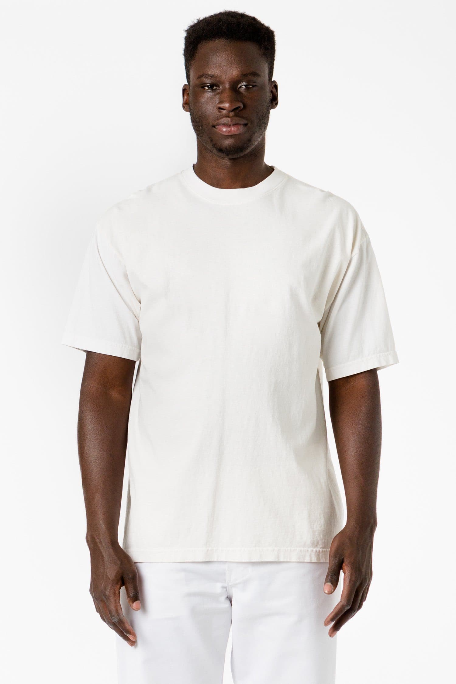 Los Angeles Apparel 6.5 oz. Garment Dye Crewneck T-Shirt | Regular Size | La Apparel Off White / S