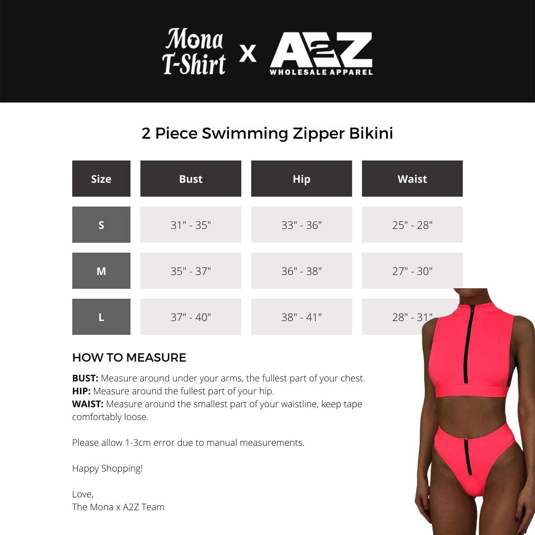2 Piece Swimming Zipper Bikini