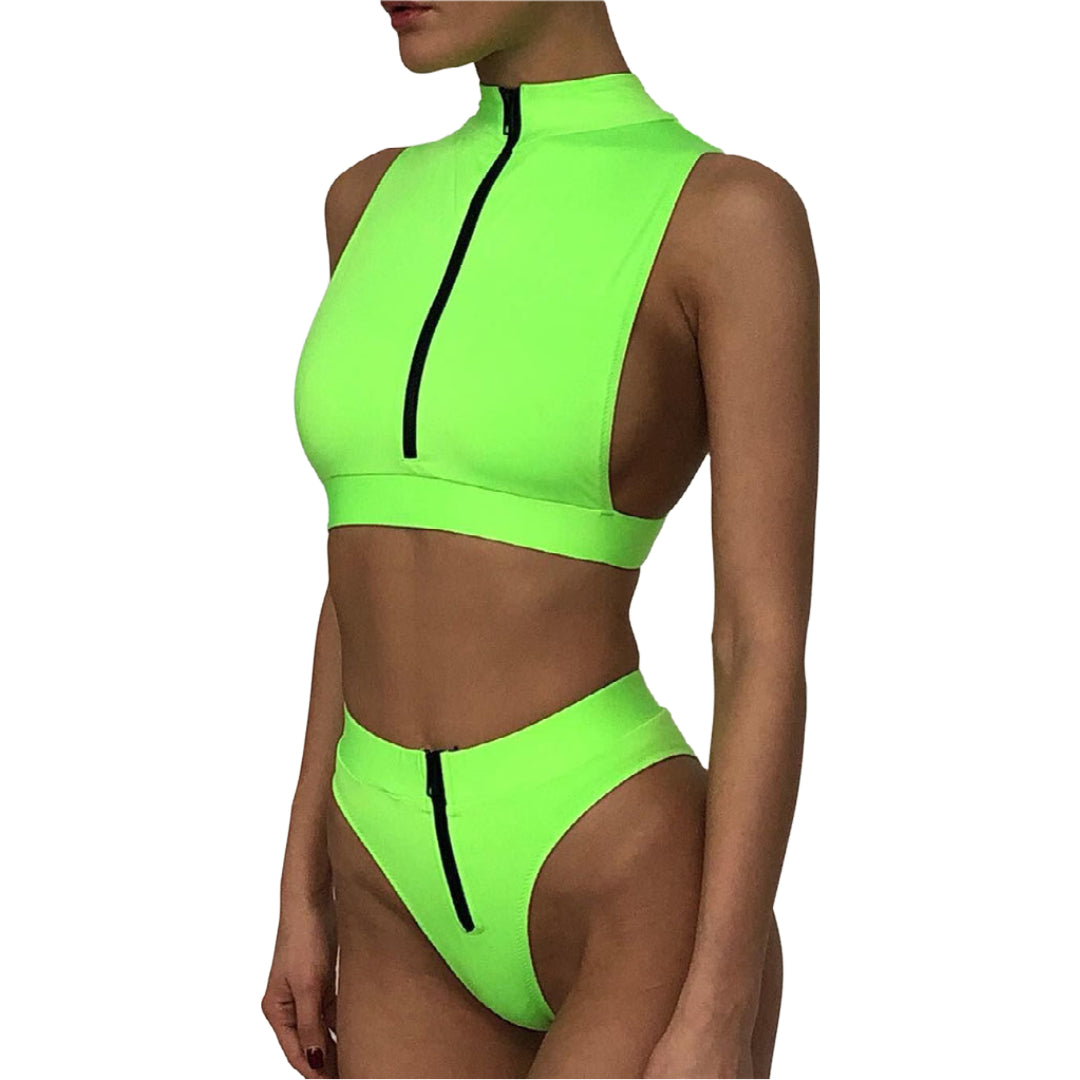 2 Piece Swimming Zipper Bikini – Mona T-Shirt x A2Z Wholesale Apparel