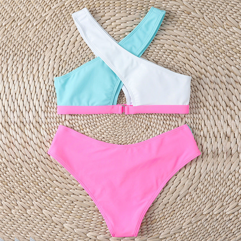 Color-Block Crisscross Bikini | A2Z