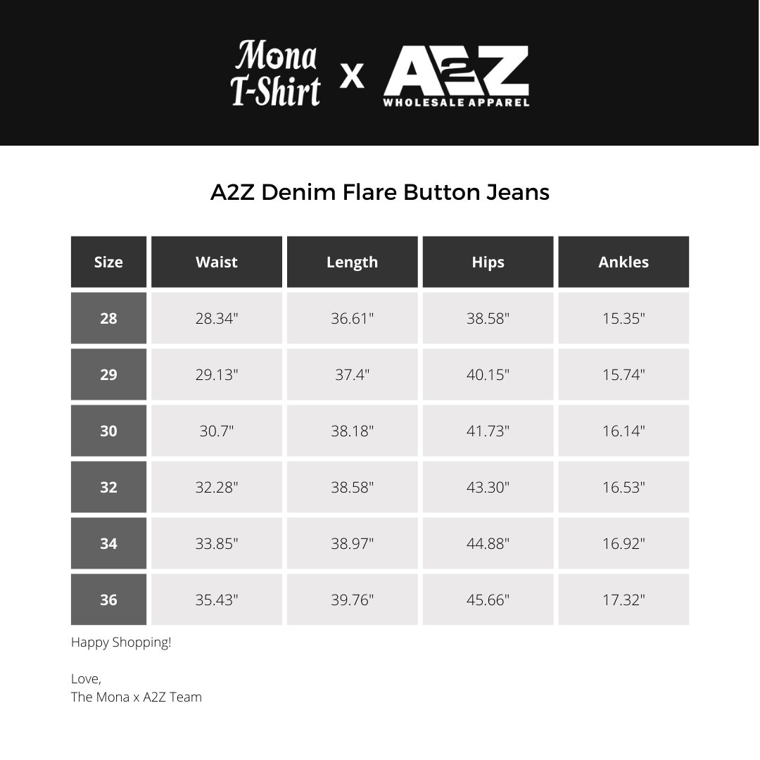 Denim Flare Button Jeans | A2Z