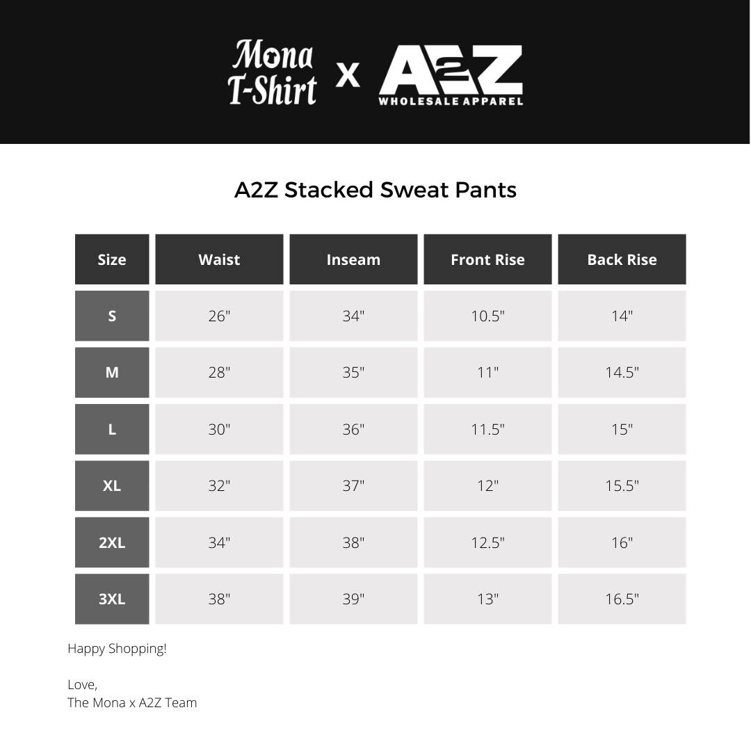 Stacked Sweat Pants  A2Z – Mona T-Shirt x A2Z Wholesale Apparel