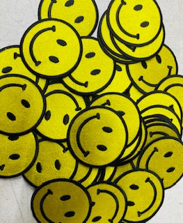Smiley Face - Embroidered Iron-On Patches