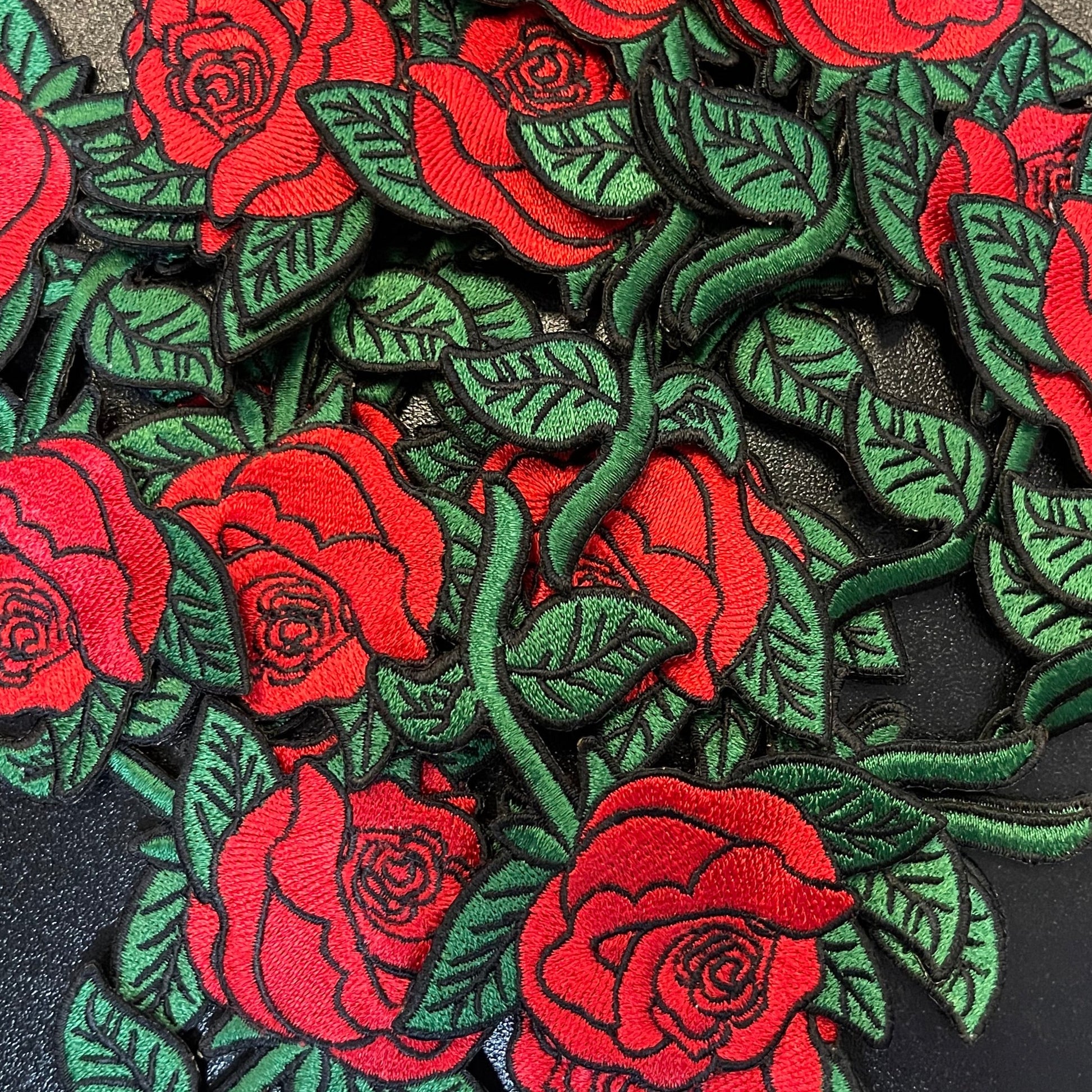 Red Rose - Embroidered Iron-On Patches