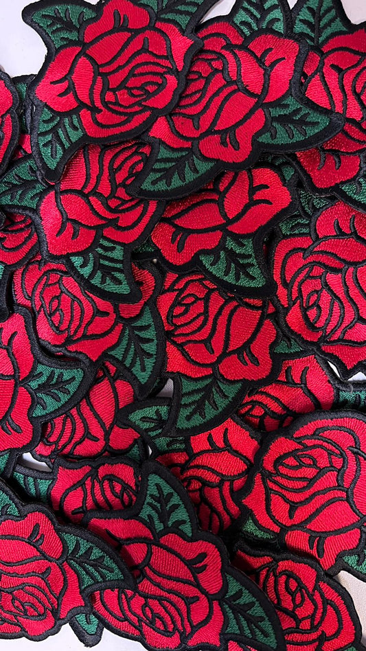 Rose Flower  - Embroidered Iron-On Patches