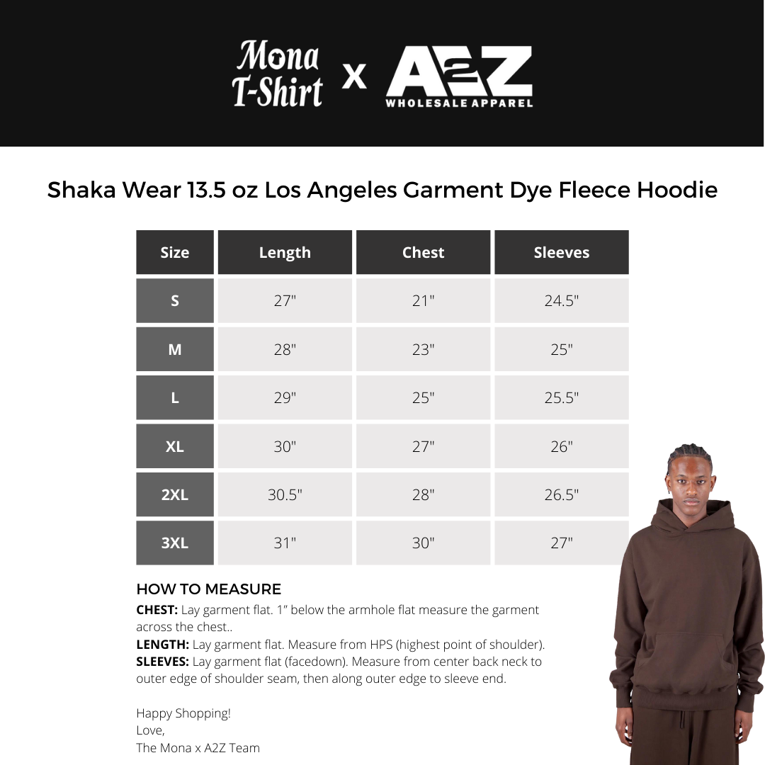 13.5 Oz. Los Angeles Garment Dye Fleece Hoodie | ShakaWear