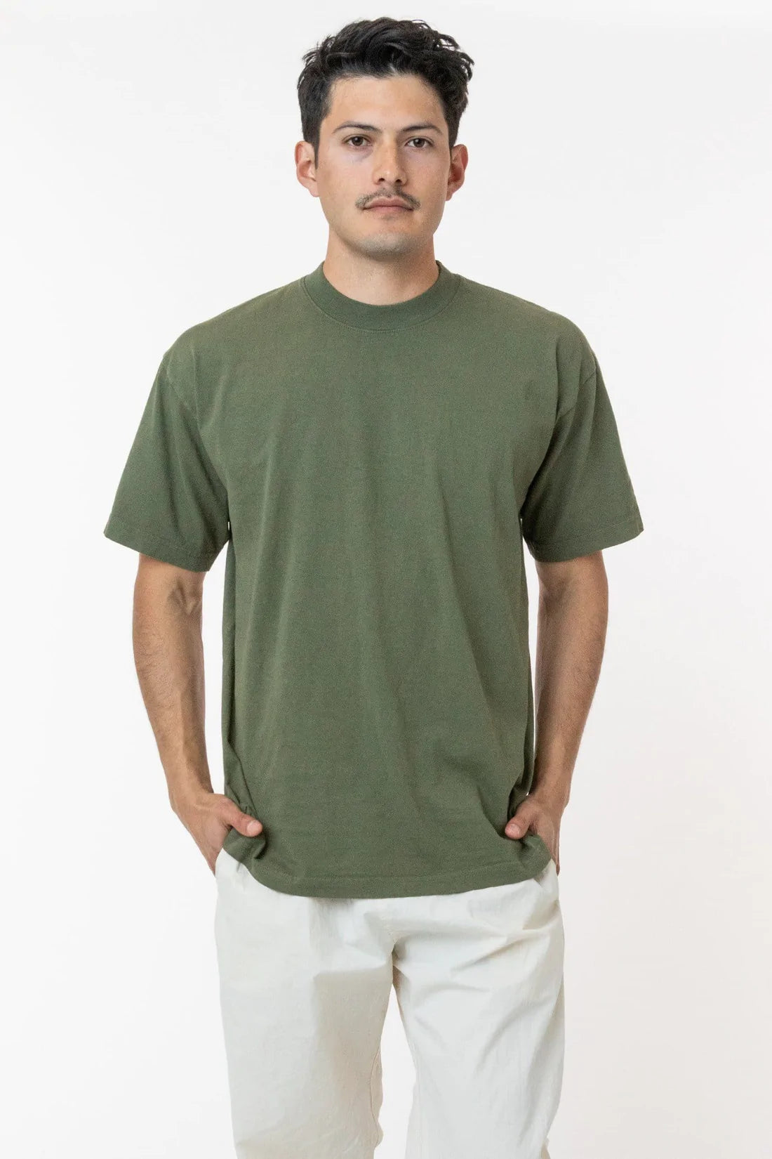 Los Angeles Apparel 6.5 oz. Garment Dye Crewneck T-Shirt | Regular Size | La Apparel Army / M