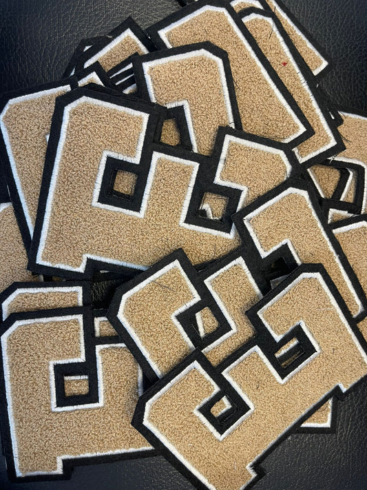 6” Varsity Letter Patches - Sand