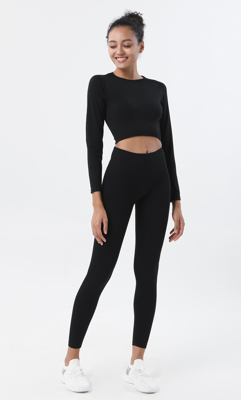 BLACK RIBBED LONG SLEEVE TOP AND LEGGINGS SET – The Hanger Boutique