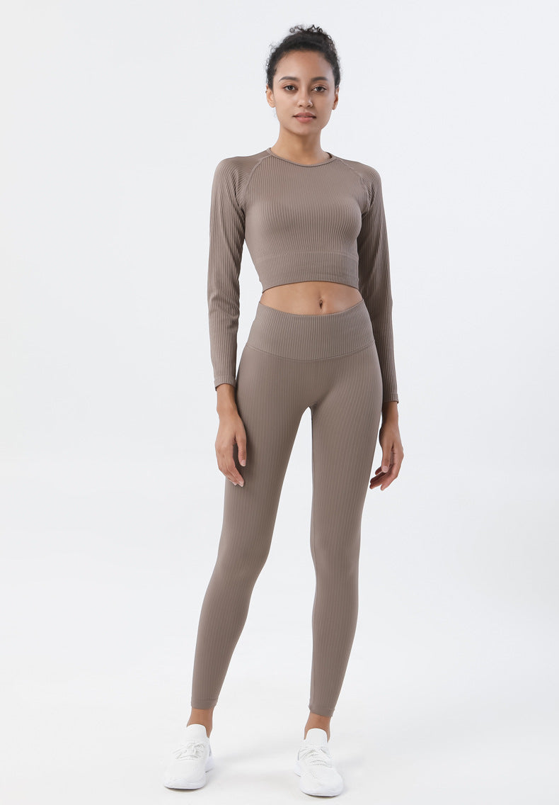 Ladies Premium Ribbed Yoga Set  Long Sleeve Crop Top & Leggings (D) – Mona  T-Shirt x A2Z Wholesale Apparel